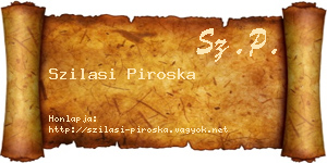 Szilasi Piroska névjegykártya